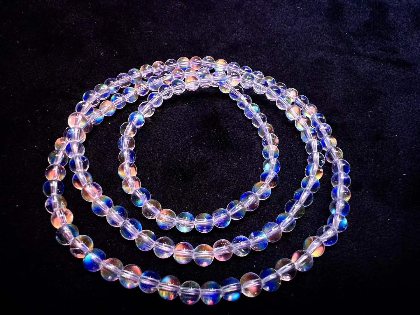 4.5mm Top Natural Moonstone Crystal Energy Bracelet Quartz Healing