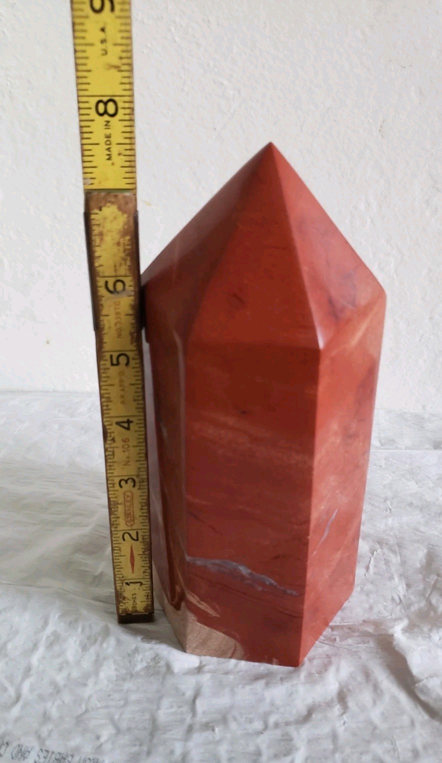 7.5″ Red Jasper Crystal Tower 4lb 12oz Weight Multicolored Rare