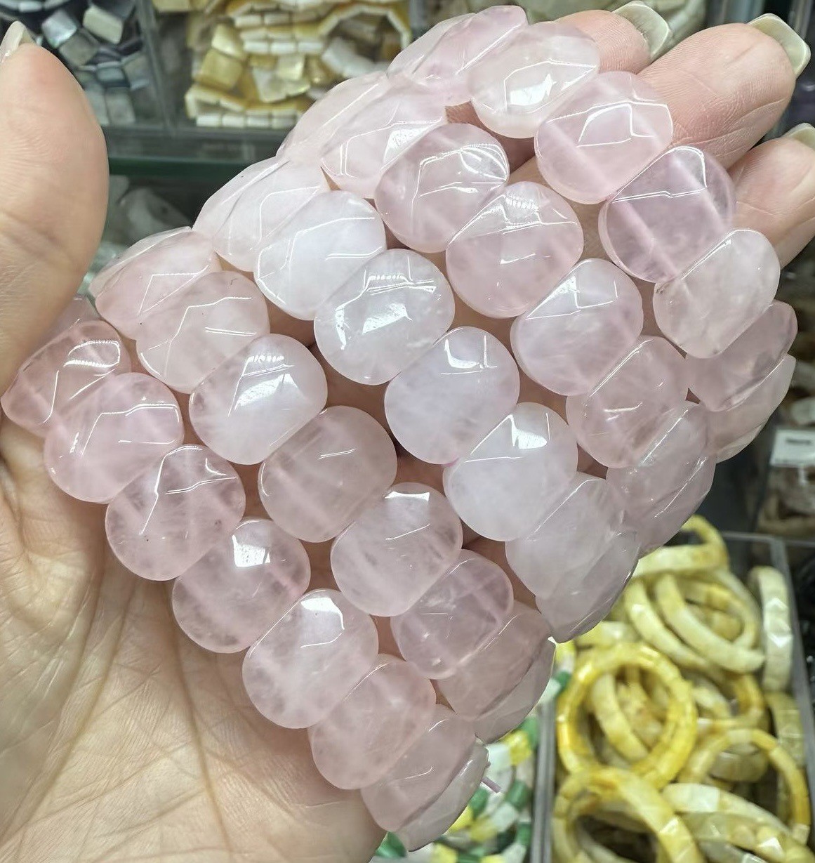 Natural crystal gemstone agate jade oval cut bracelet Healing for Health 11*15mm