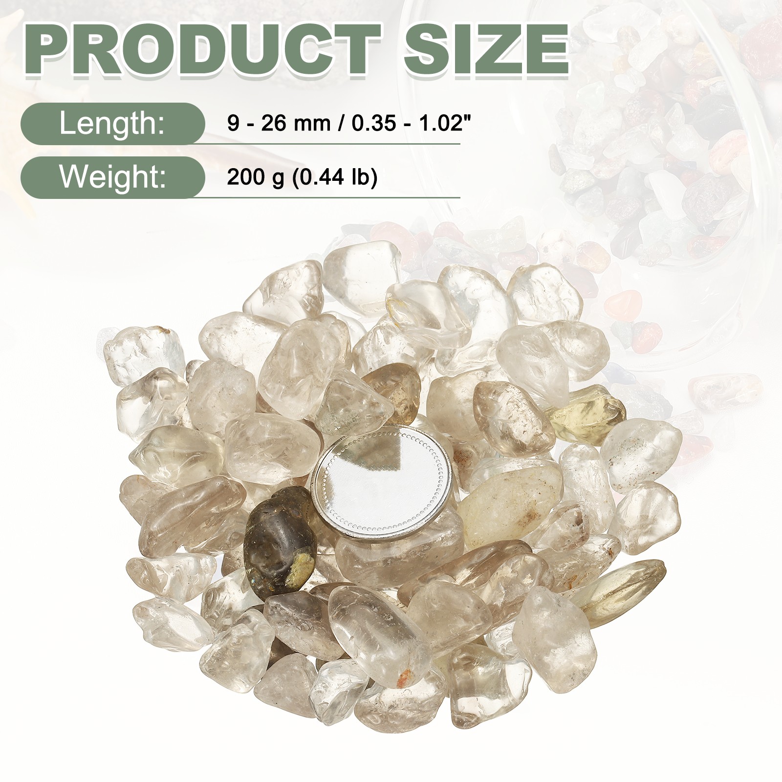 Crystal Chips Stone 0.44Lb Fluorite Gravel Rocks Black Quartz 9 – 26mm