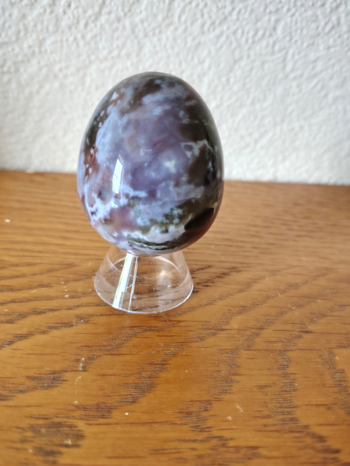 Unique Ocean Jasper Egg 5cm / 120g Madagascar Mossy Green Insertions