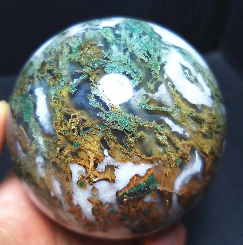 RARE 620.4G Natural Polished Colorful Agate stone Ball Healing Madagascar A419