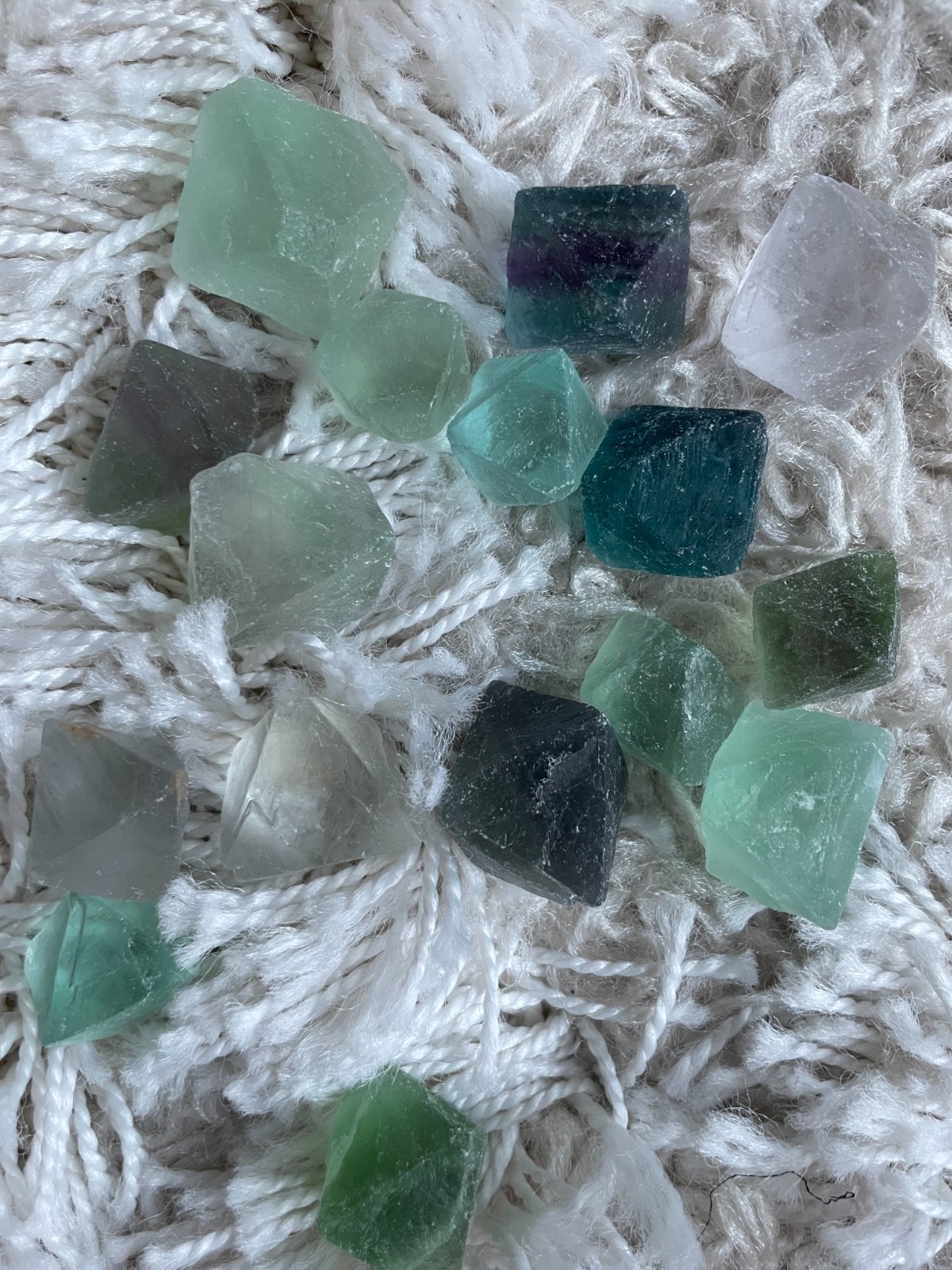 Raw Fluorite Octahedron Crystals – Natural Rainbow Fluorite- Intuitive pick