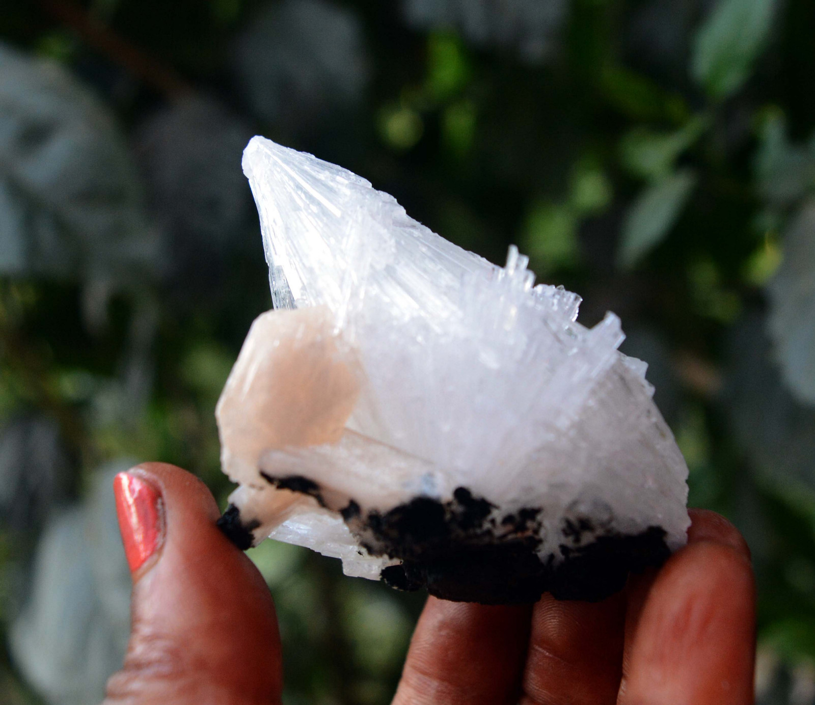scolecite spray w/ stilbite minerals specimen j-7