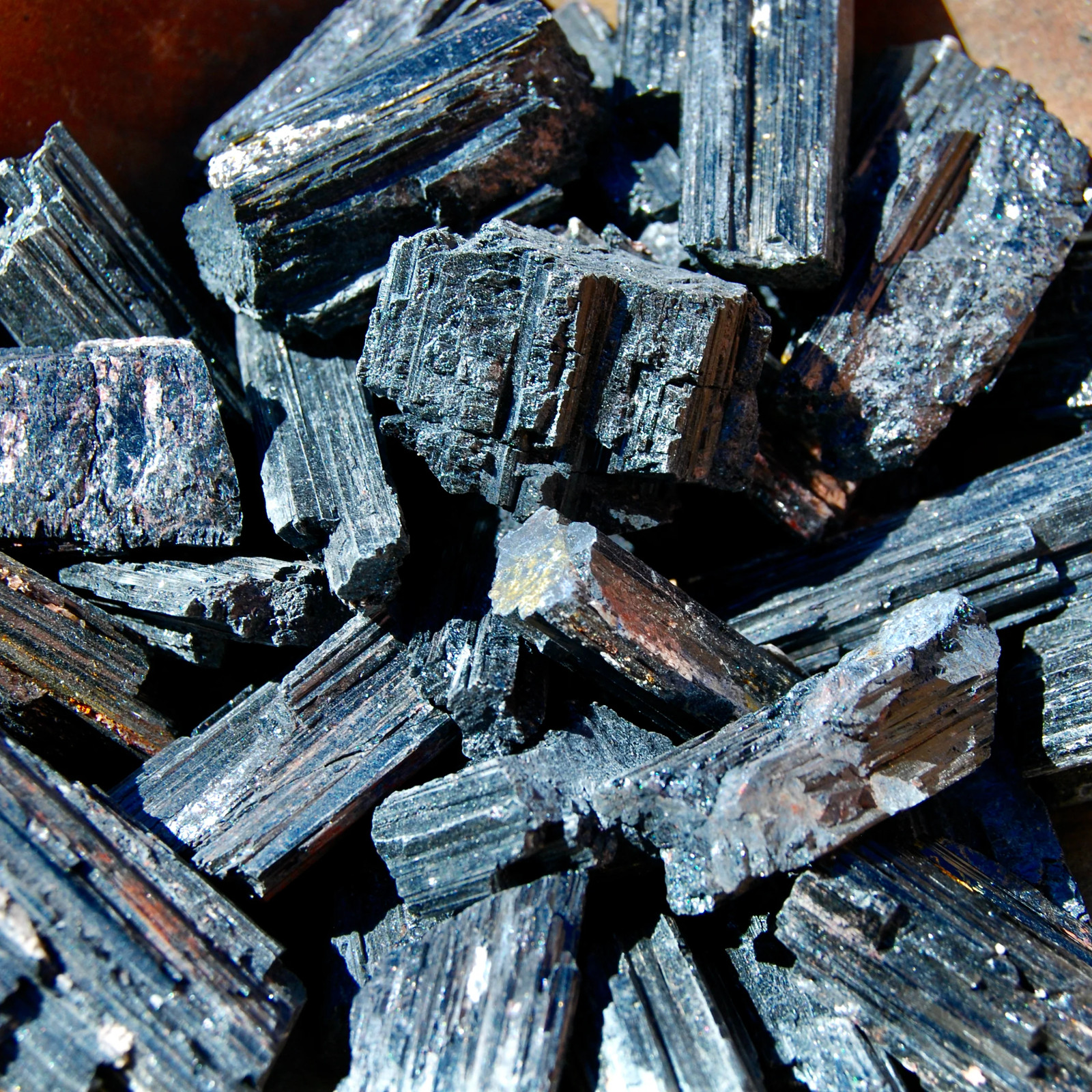 Raw Black Tourmaline Crystals, Brazil