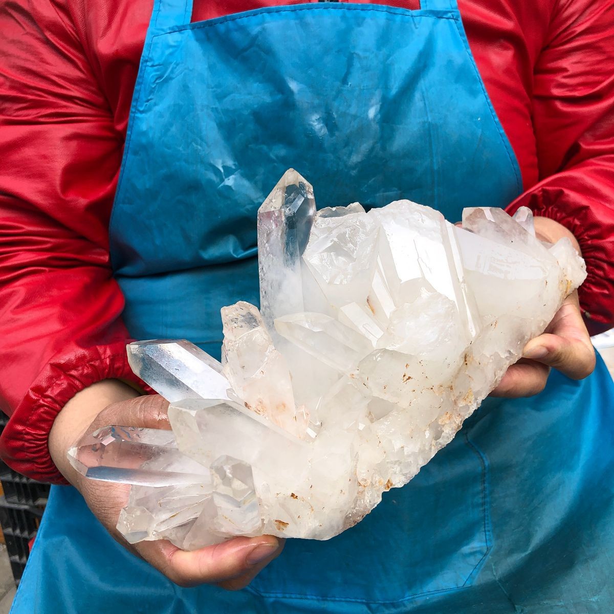 4.11LB Natural clear crystal quartz cluster freeform mineral energy healing