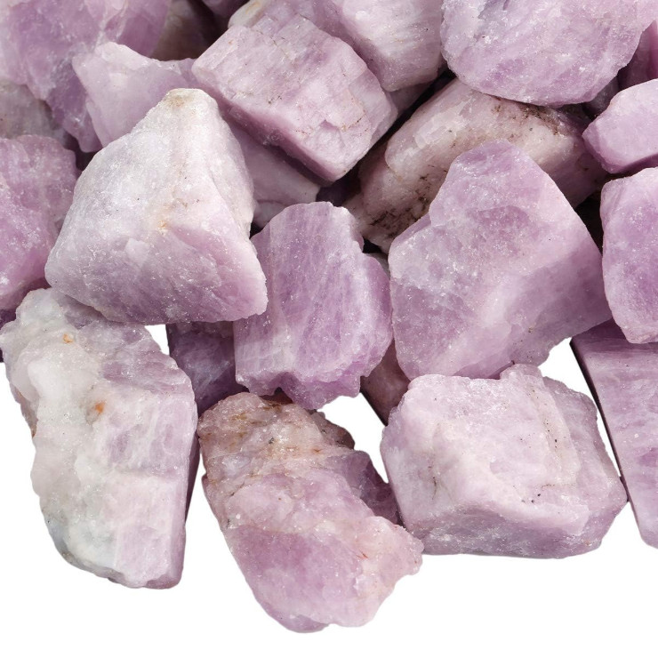100%Natural Kunzite Rough Purple Crystal Raw Gemstones Healing Crystal 3pcs