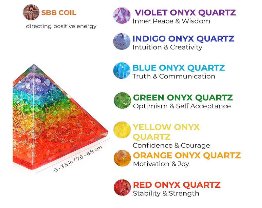 Orgone Pyramid Crystal Healing Stone , Energy Generator Healing Crystals
