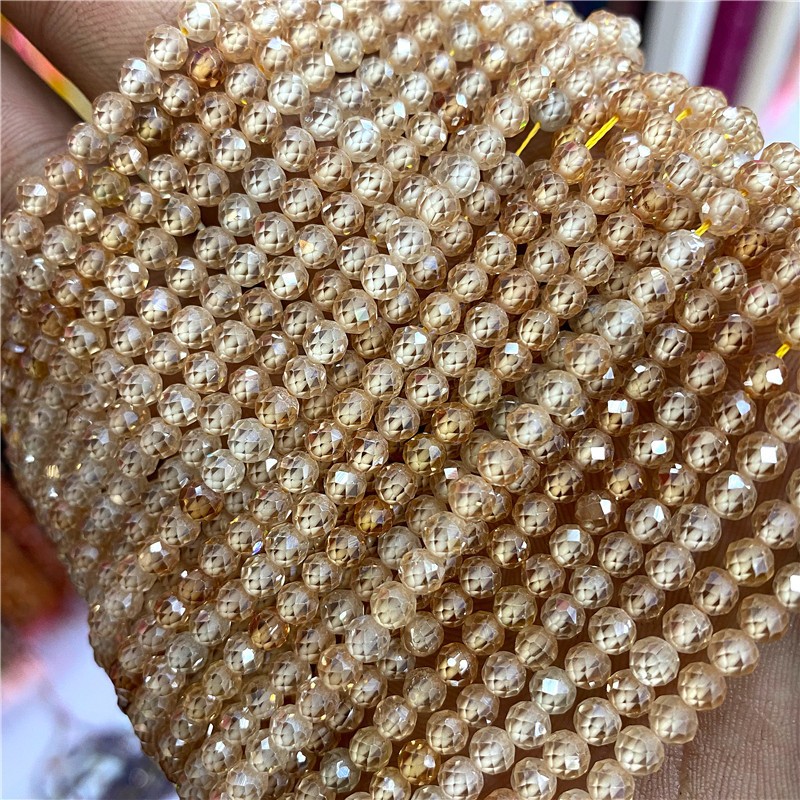 Tiny 2 3 4 MM Natural Faceted Zircon Stone Loose Beads Quartz Crystal For Jewelr