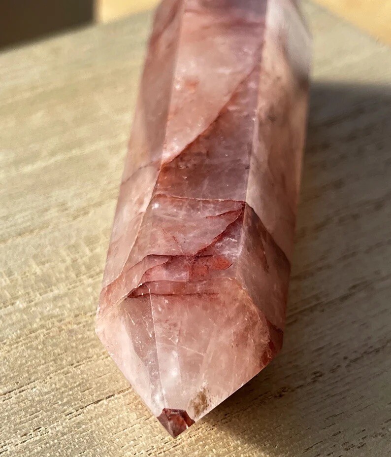 Natural Fire Quartz Tower • Unique Stone Home Decor • reiki Mineral specimens