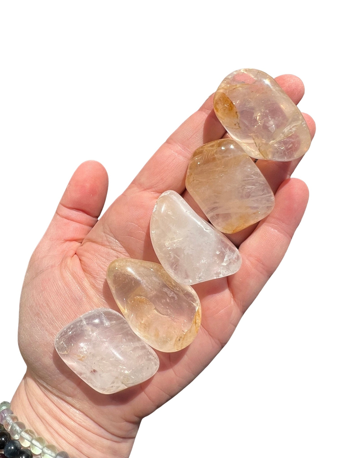 Golden Healer Quartz Tumbled Stone Light, Natural Golden Healer Quartz, Brazil