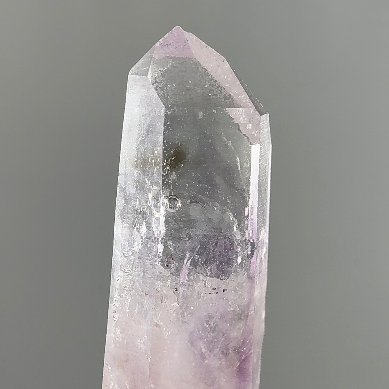 Large Moving Bubble! RARE Lilac Pink Brandberg Amethyst Enhydro w White Chlorite
