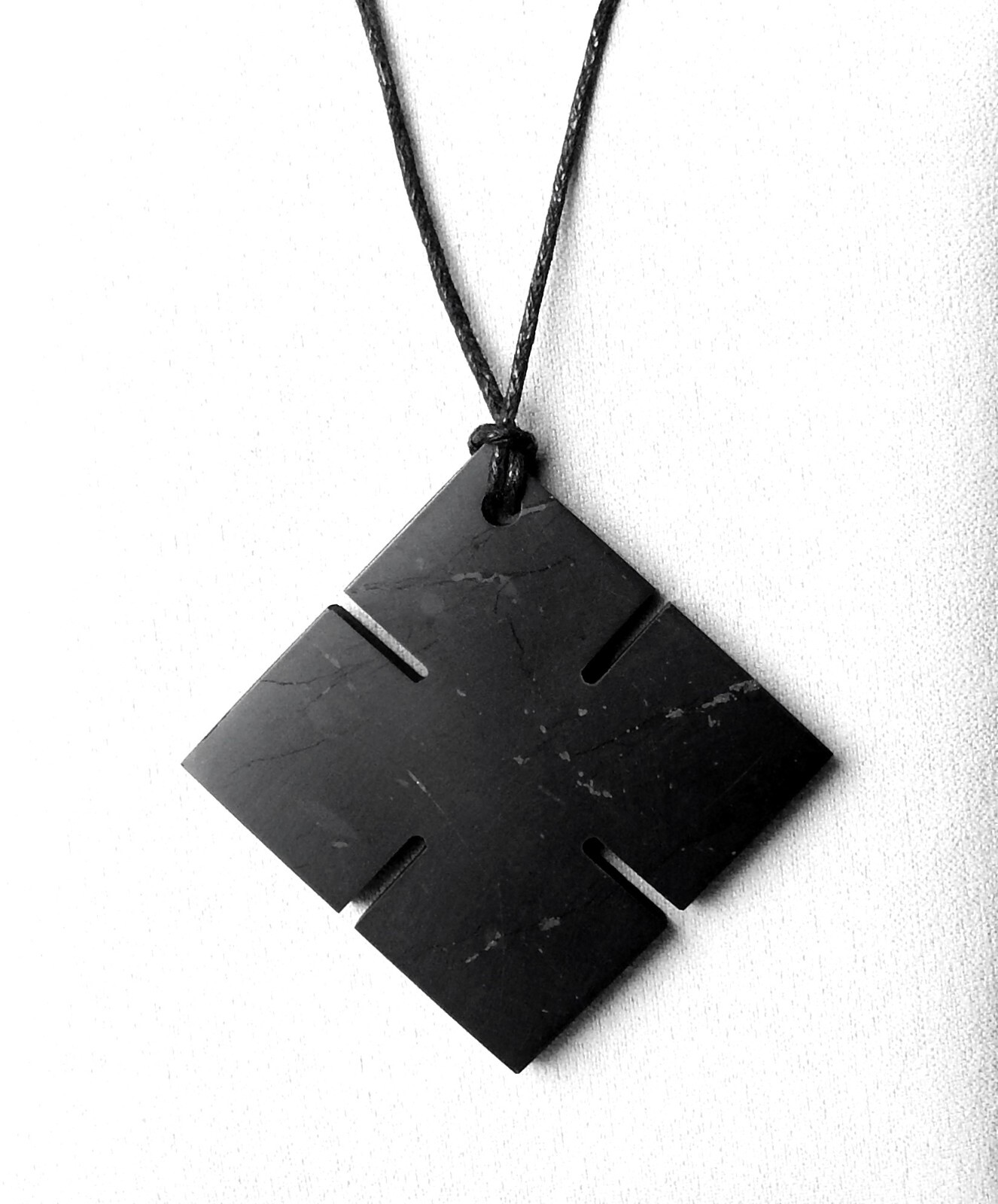 Shungite CELTIC CROSS Pendant Necklace – EMF Protection & Healing