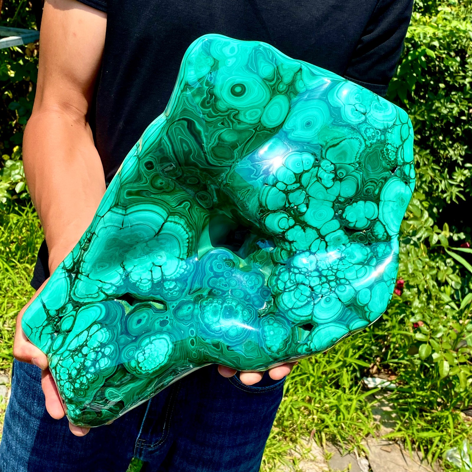 59.39LB Natural chrysocolla/Malachite transparent cluster rough mineral sample