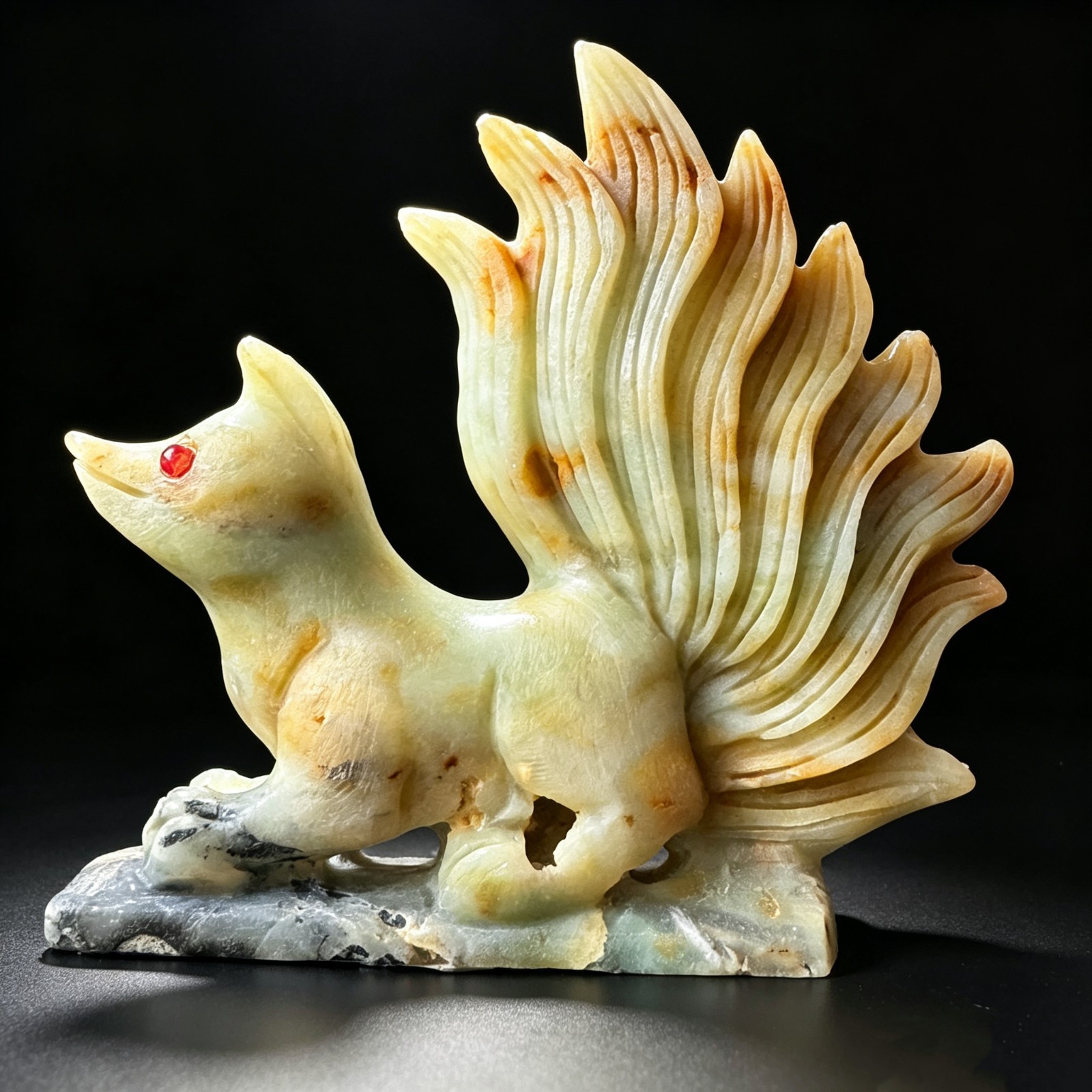 Collectible Amazonite Fox Carving – Hand Carved Natural Animal Art Sculpture