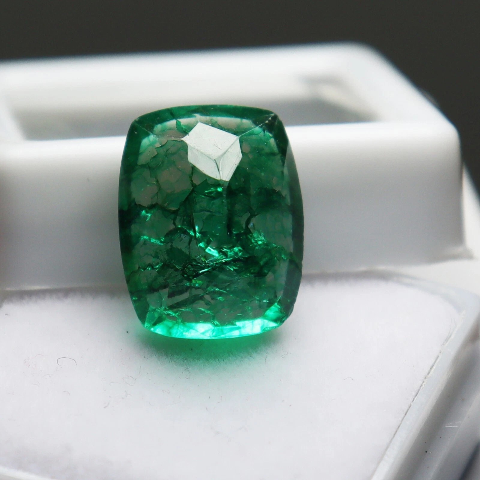 Natural Green Emerald 7-8 Ct Rare Cushion Cut Colombian Certified Loose Gemstone