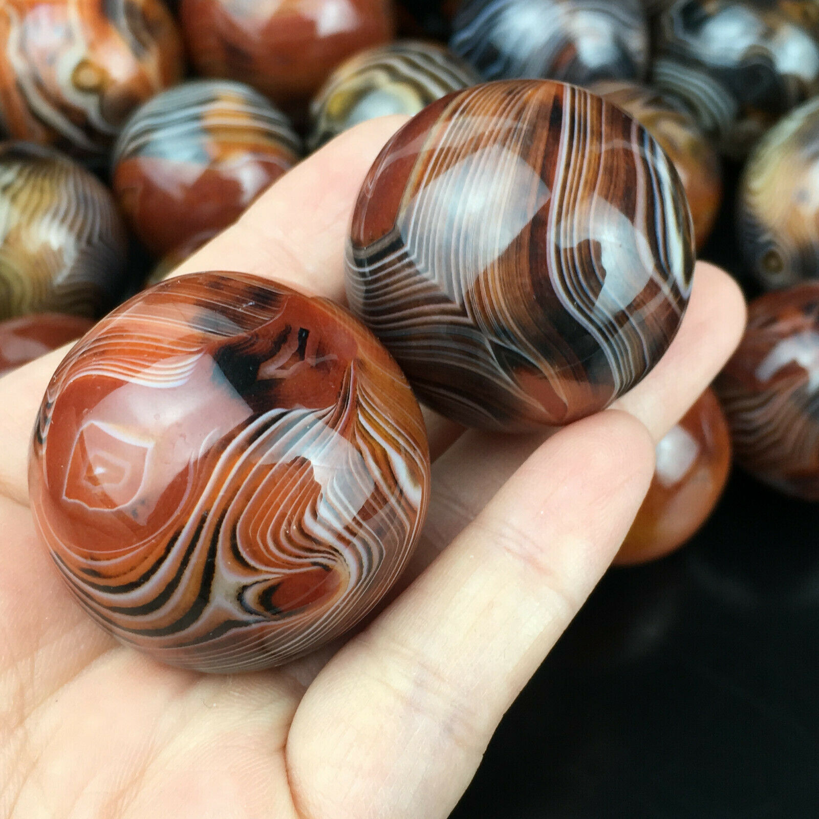 30mm TOP Natural sardonyx Sphere crystal Gemstone quartz ball Healing 1PC