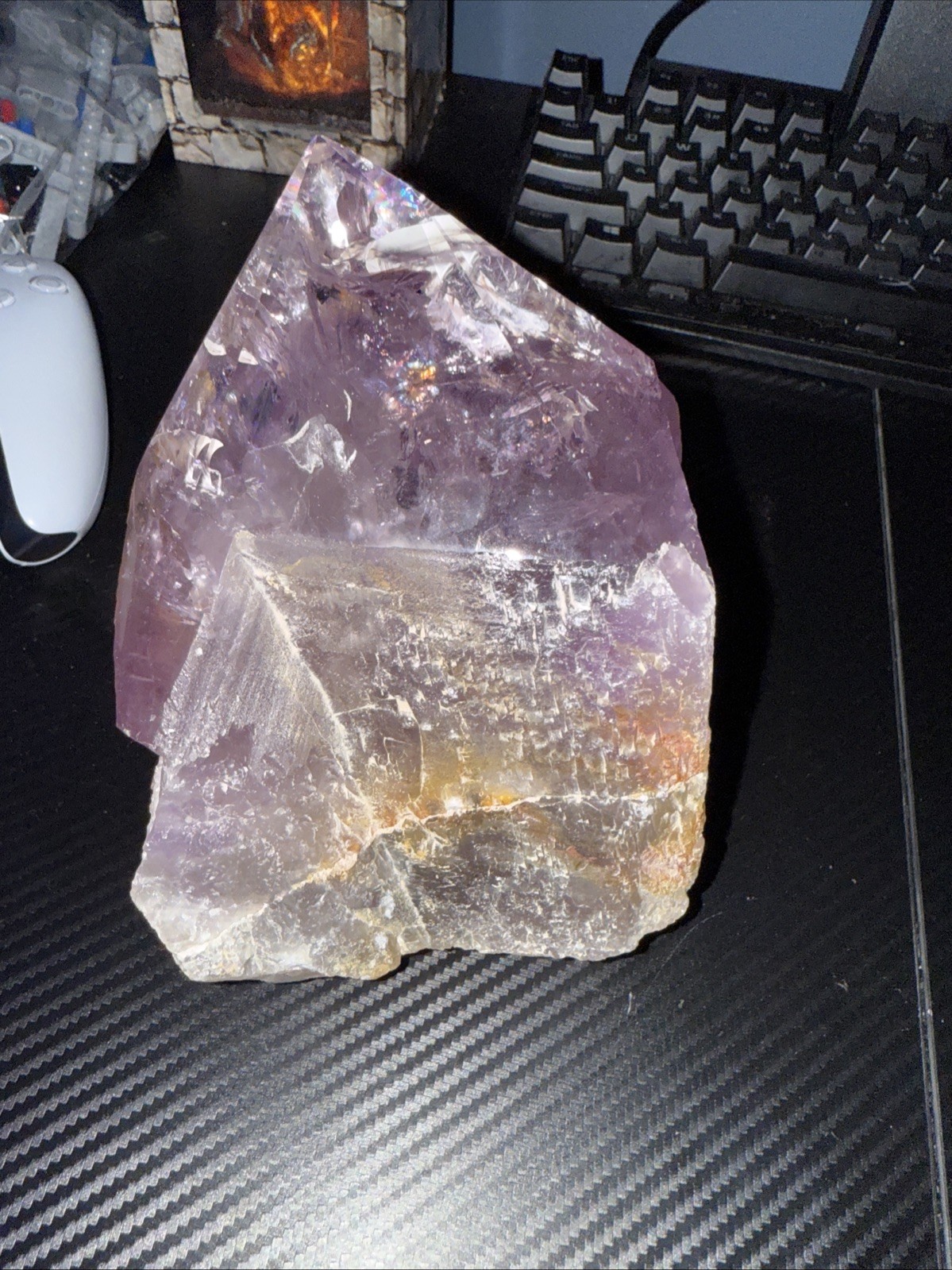 amethyst Freeform With Tower Point 5lbs 9in tall￼