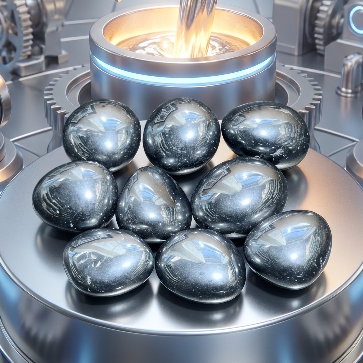 Large Silver Silicon Metaloid Terahertz Tumbled Stones (By The Piece Or Pound)