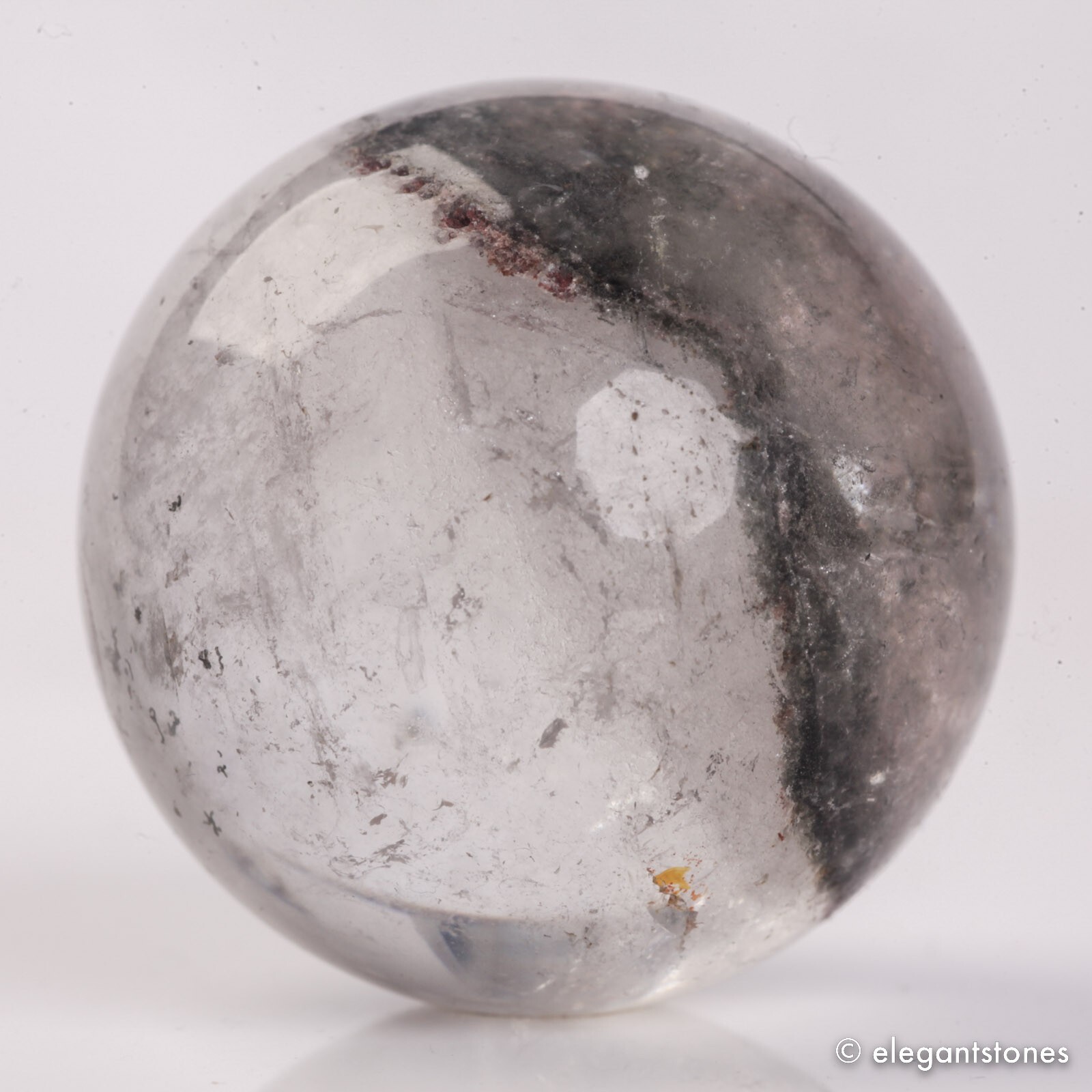 56g34mm Natural Garden/Phantom/Ghost/Lodolite Quartz Crystal Sphere Healing Ball