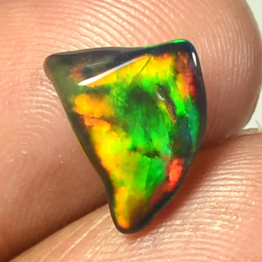 Ethiopian Fire Black Opal rough, Polished Natural Crystal, Healing Stone 1 pcs