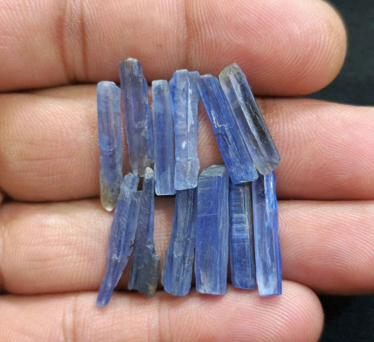 Gorgeous Blue Kyanite Raw Shards 12 Piece Lot Rough 18-20 MM For Jewelry Making