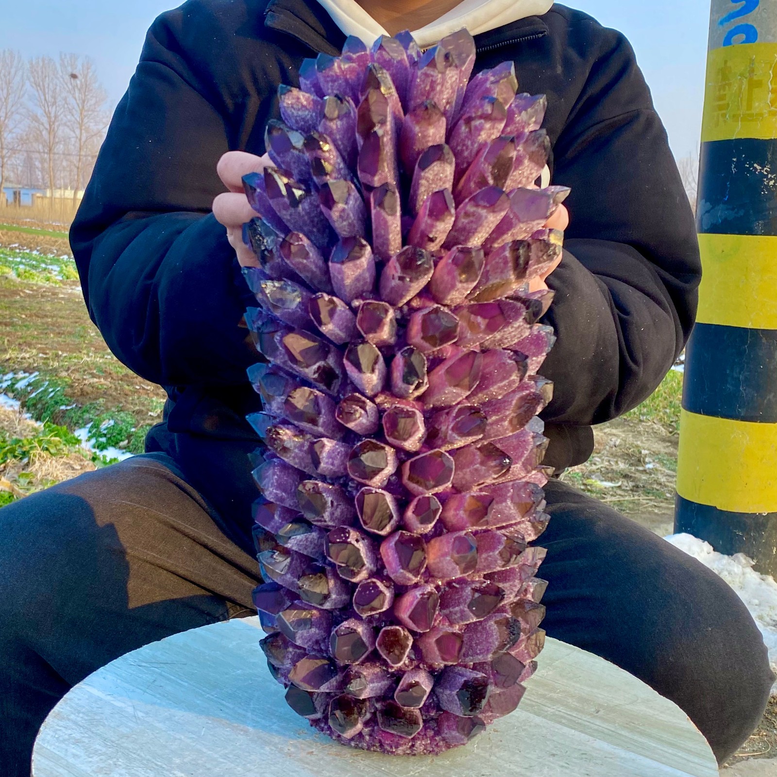 29.29LB New Find purple Phantom Quartz Crystal Cluster Mineral Specimen Healing