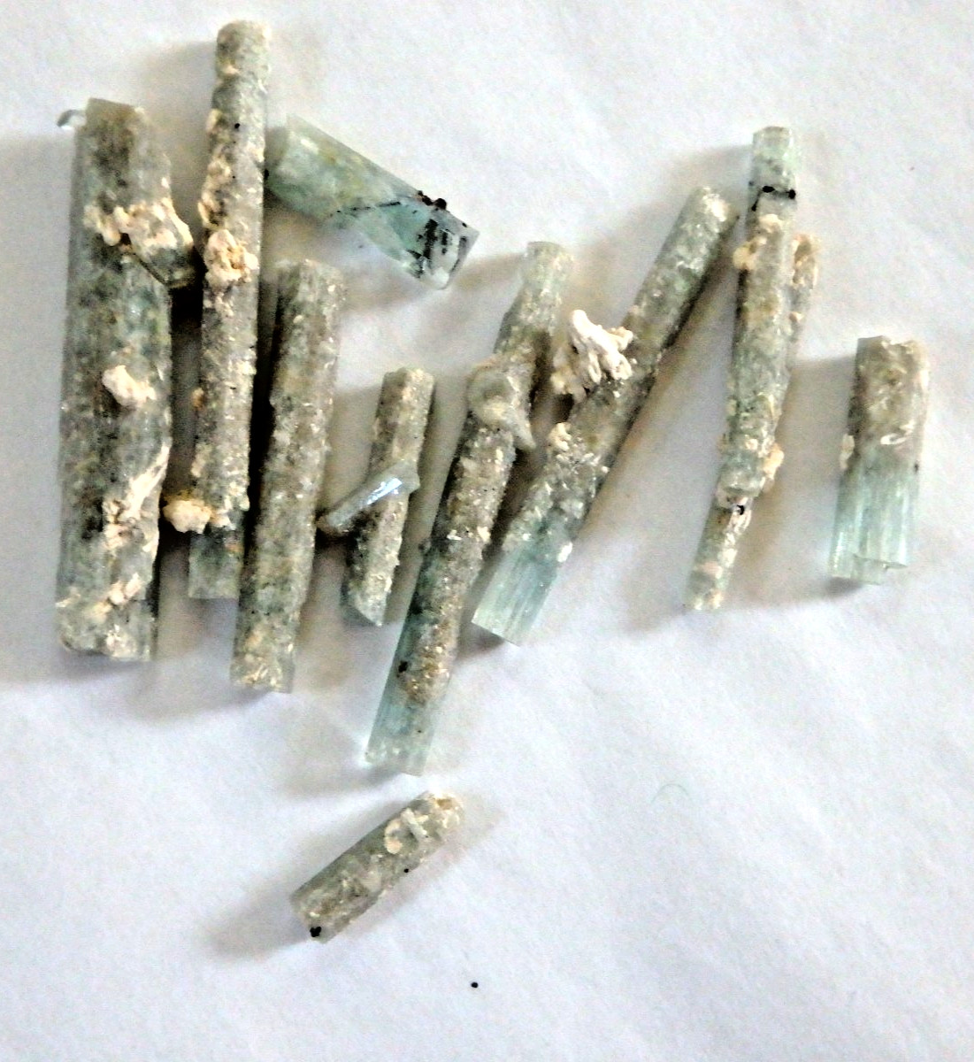 Crystals Aquamarine Beryl 8.8 grams 10 pieces included Natural Blue Namibia