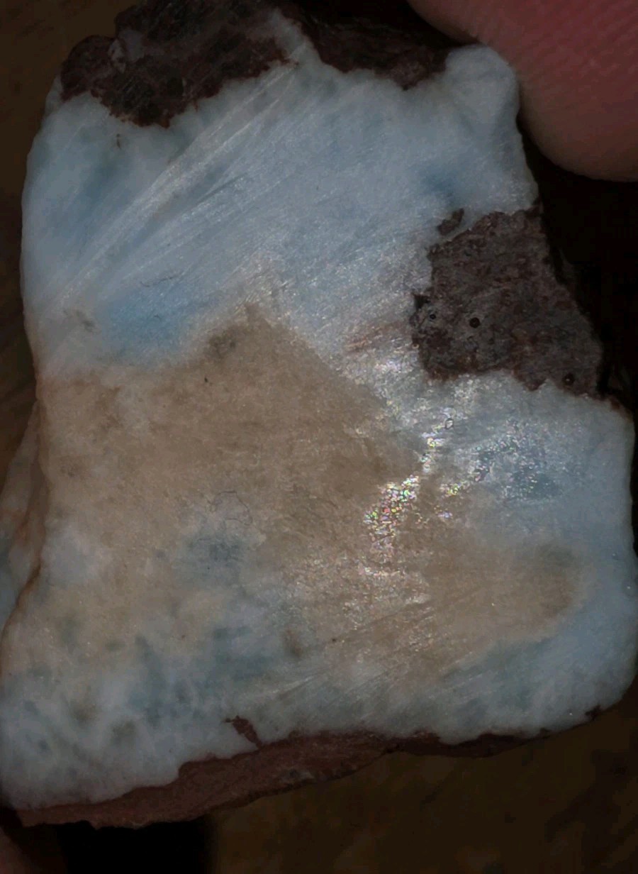 55.5ct Larimar Slice, Rough Gemstone, Dominican Republic, B Grade