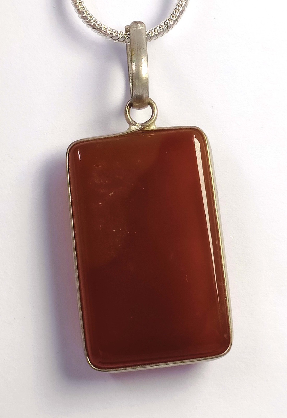 Natural Onyx 57.55Ct Bi Color Emerald Shape 925 Silver Pendant IGL Gemstone 6AHK