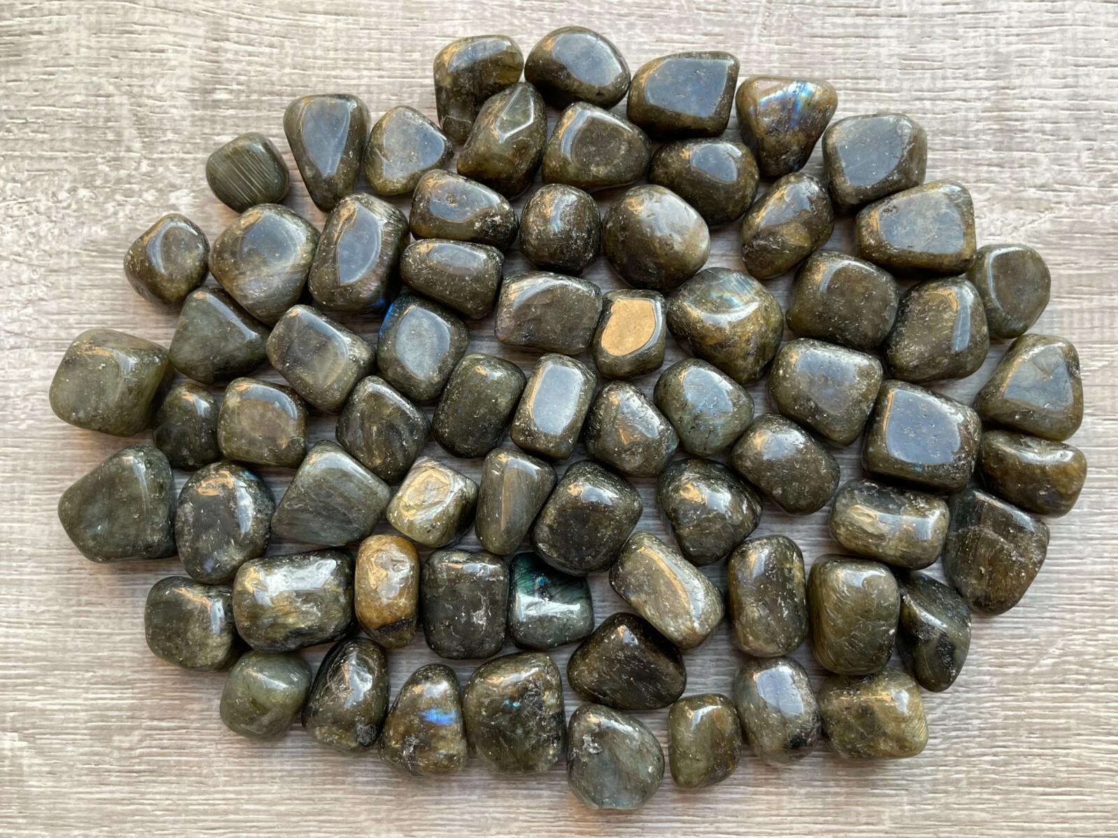 Labradorite Tumbled Stones, 0.75-1 Inch Tumbled Labradorite Stones,Wholesale Lot