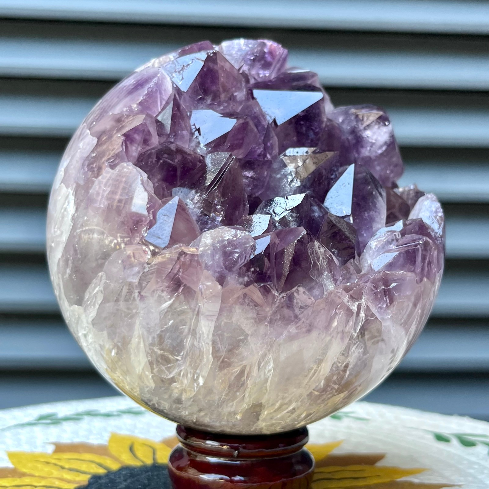 4.2 lb Amethyst Geode Crystal Sphere Natural Druzy Ball Agate Display Art Decor