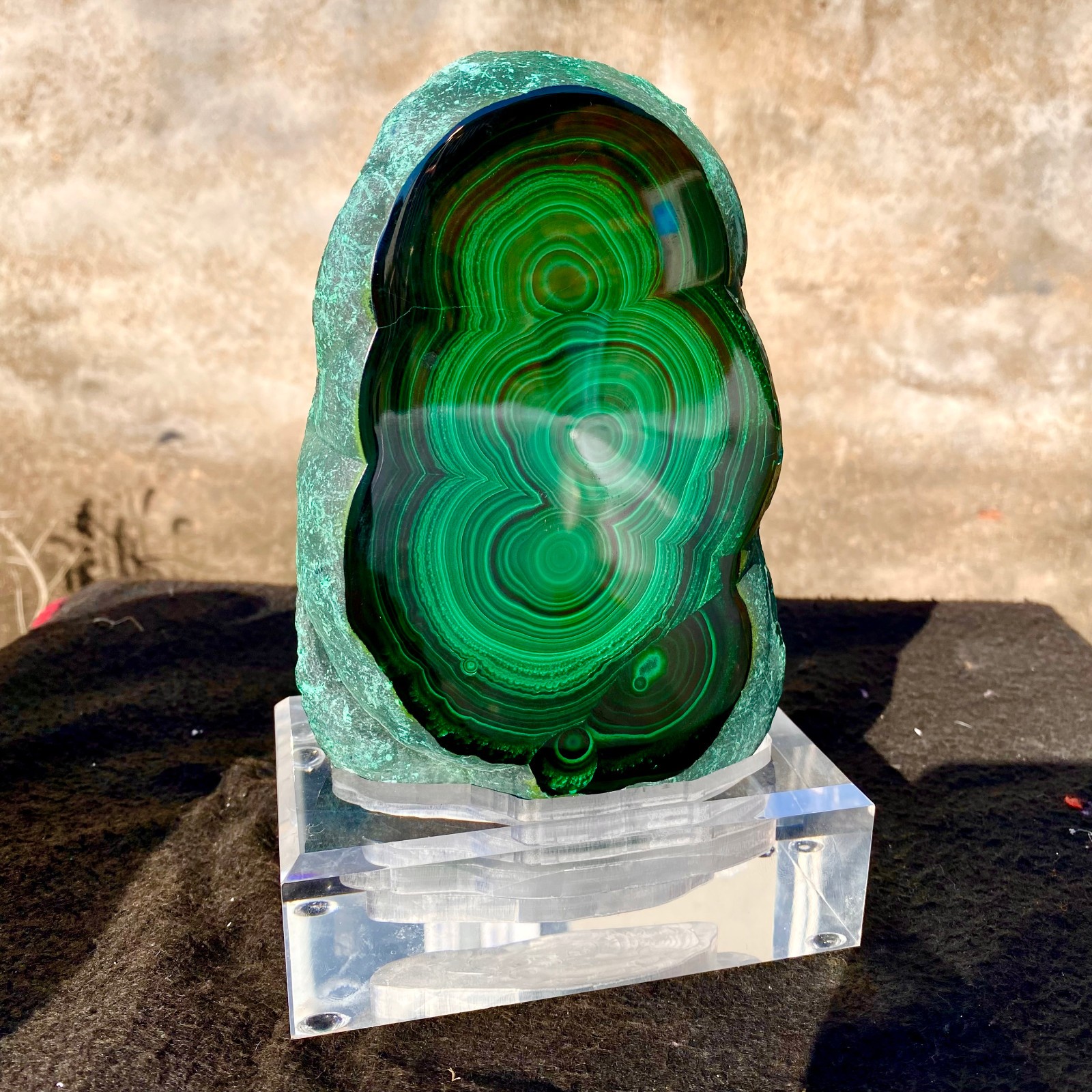 6.28LB Natural Green Malachite Crystal Flaky Pattern Ore Specimen Quartz Healing