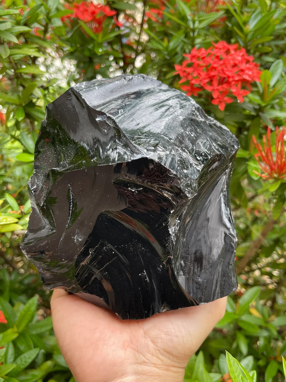 Extra Large Black Obsidian Rough Stones, 3″ – 6″ Raw Black Obsidian Natural
