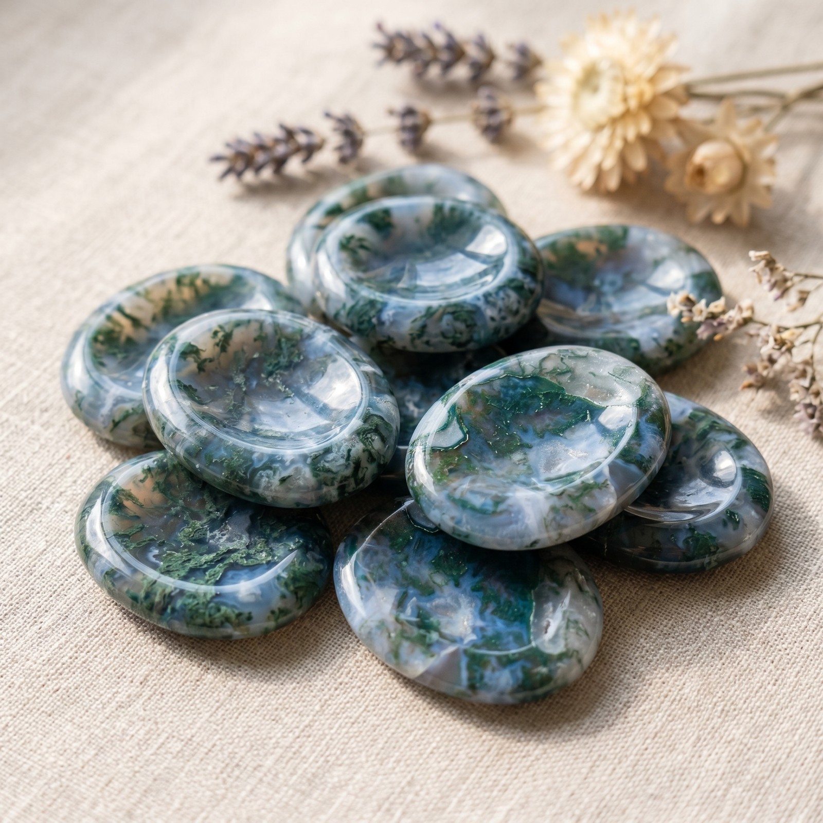 1PC Natural Polished Crystal Worry Stone Stress Relief Pocket Healing Stone