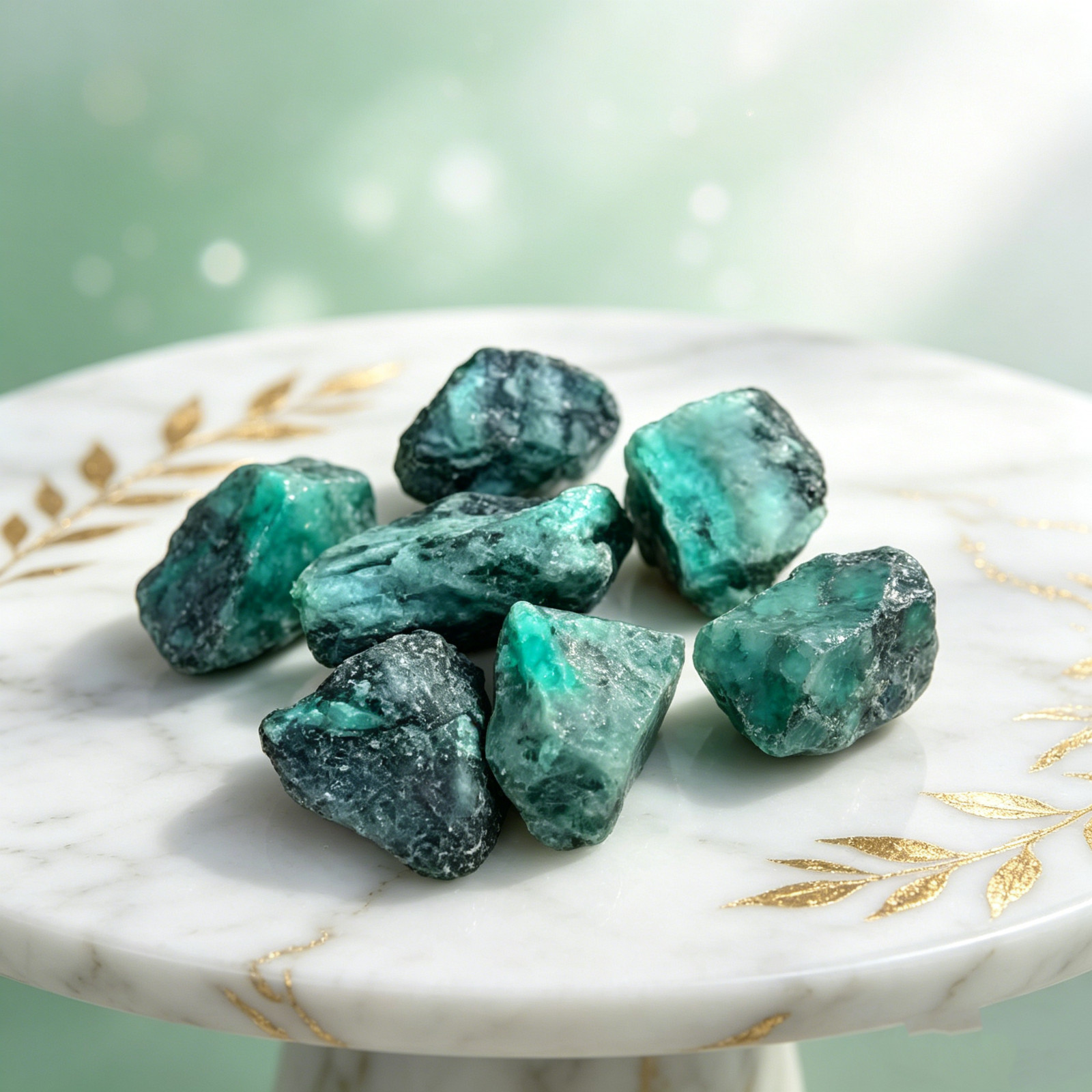 2PC Natural Emerald Rough Specimen Raw Gemstone Crystal Healing Mineral Gift