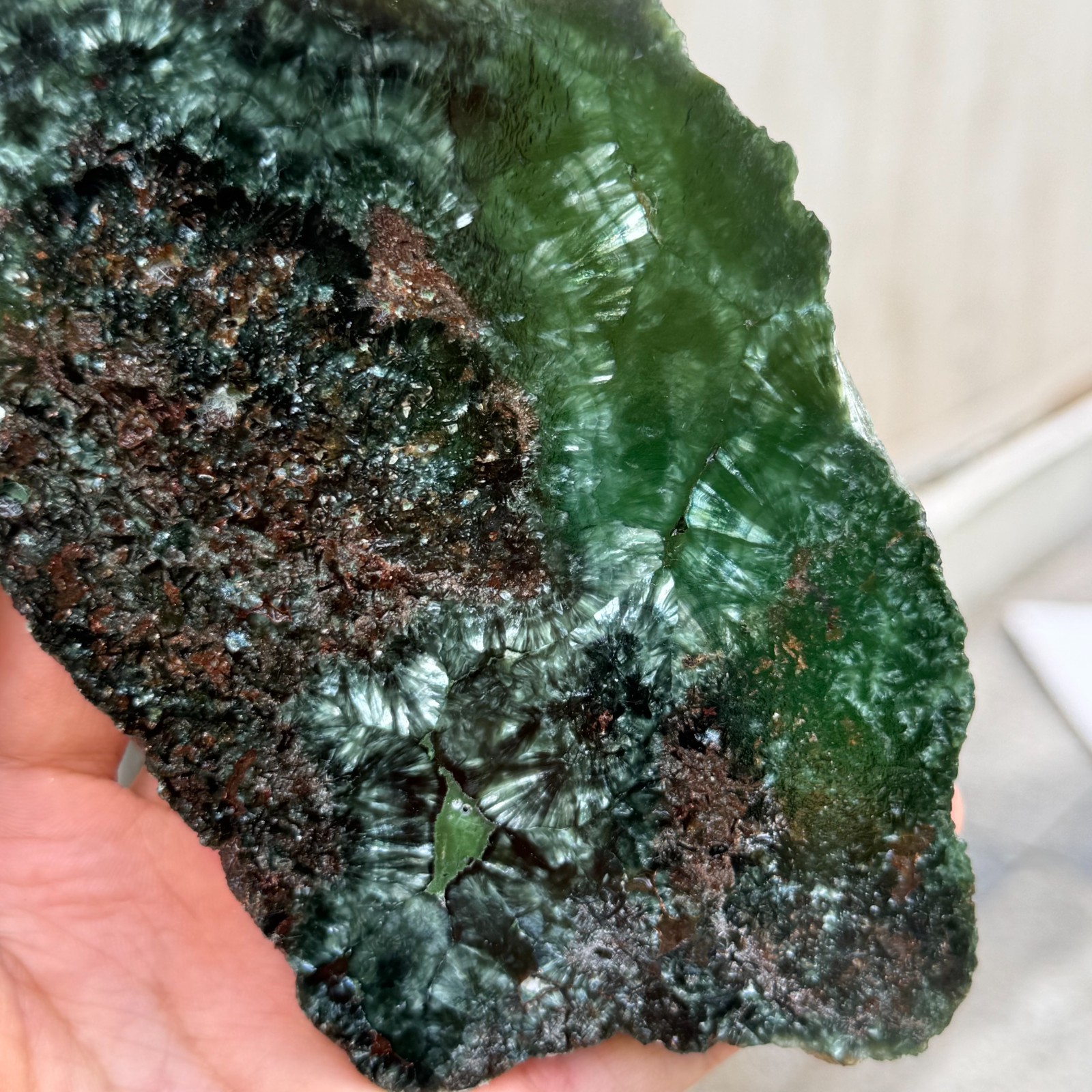 286g Rare Natural Seraphinite Slab Quartz Crystal Reiki Healing (Collection Lv.)
