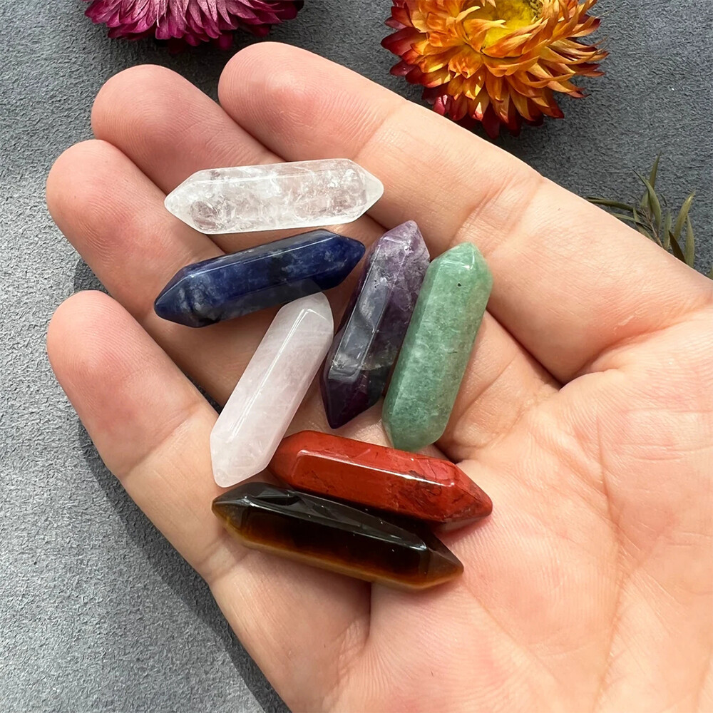 14PCS/Set Natural Obelisk Quartz Crystal Meditation Therapy Tower Healing Stone