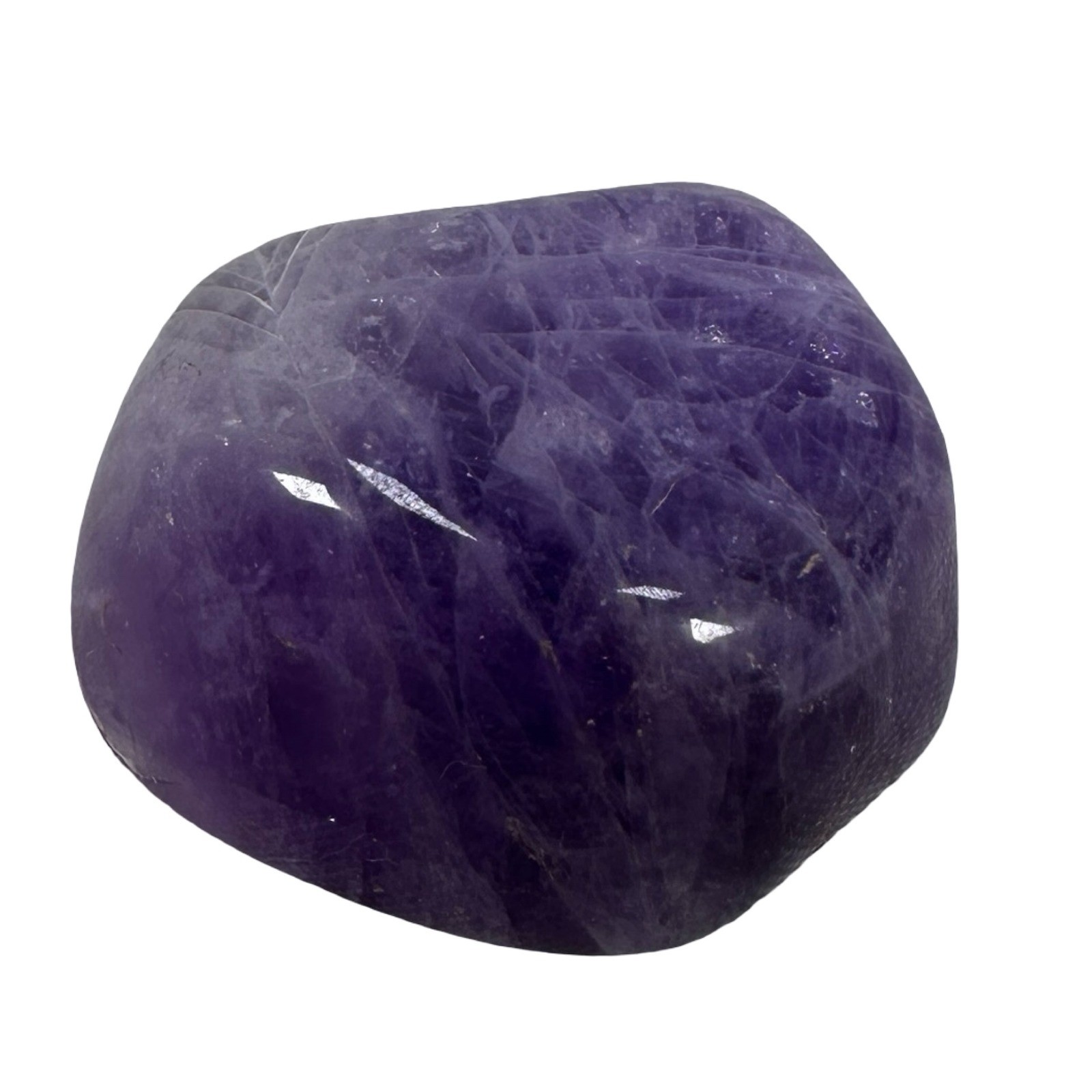 Natural Purple Amethyst Crystal Set Tumbled Pocket Stone and Raw Cluster Gray