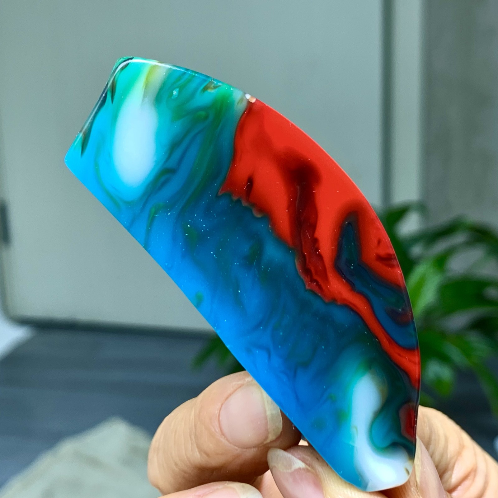 80G Natural NanHong Agate block multicolored Pattern Cabochon mineral Crystal