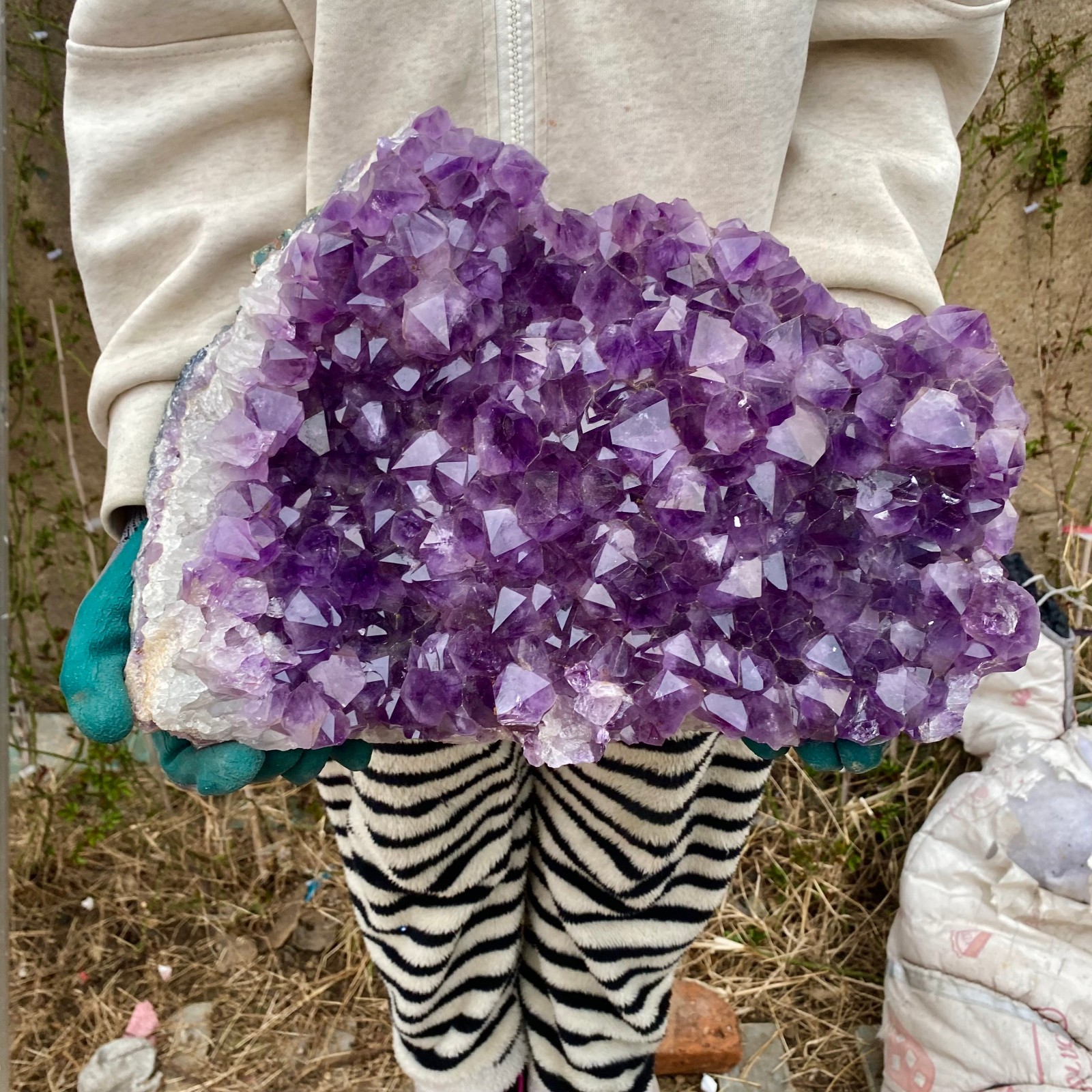 29.32LB Natural Amethyst geode quartz cluster crystal specimen energy healing