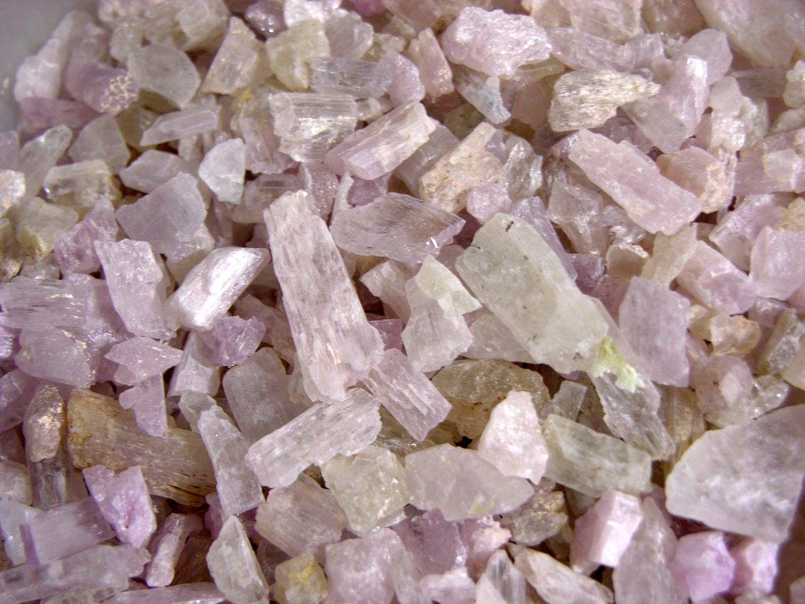 Kunzite crystal natural untreated Afghanistan 1/4 pound lots mixed grade 5-25mm