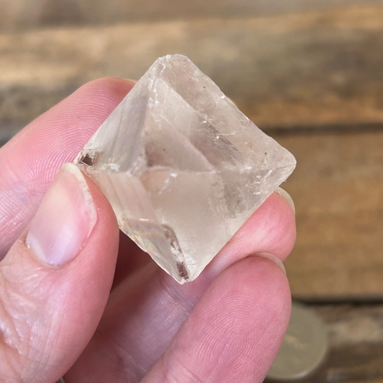 Clear Fluorite Octahedron Crystal 1.5″ Natural Fluorite Crystal Specimen Mineral