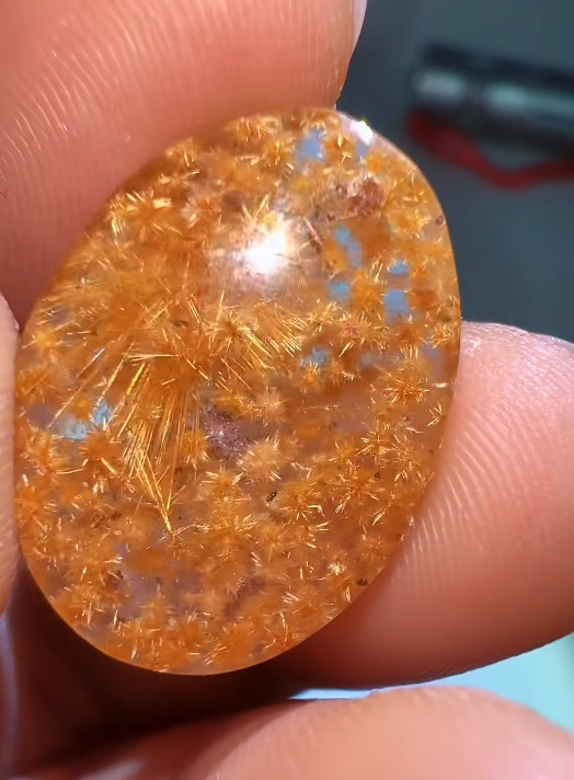 20*15*7mm Natural Sunflower rutilated quartz Specimens Reiki pendant