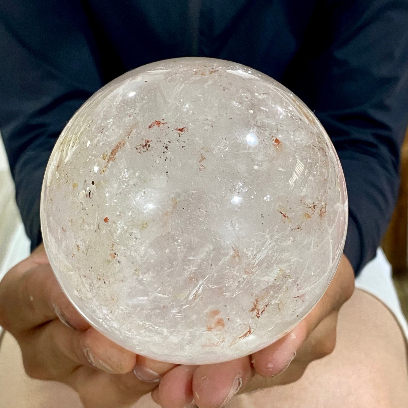 2.42LB Natural clear quartz sphere quartz crystal ball reiki Energy healing