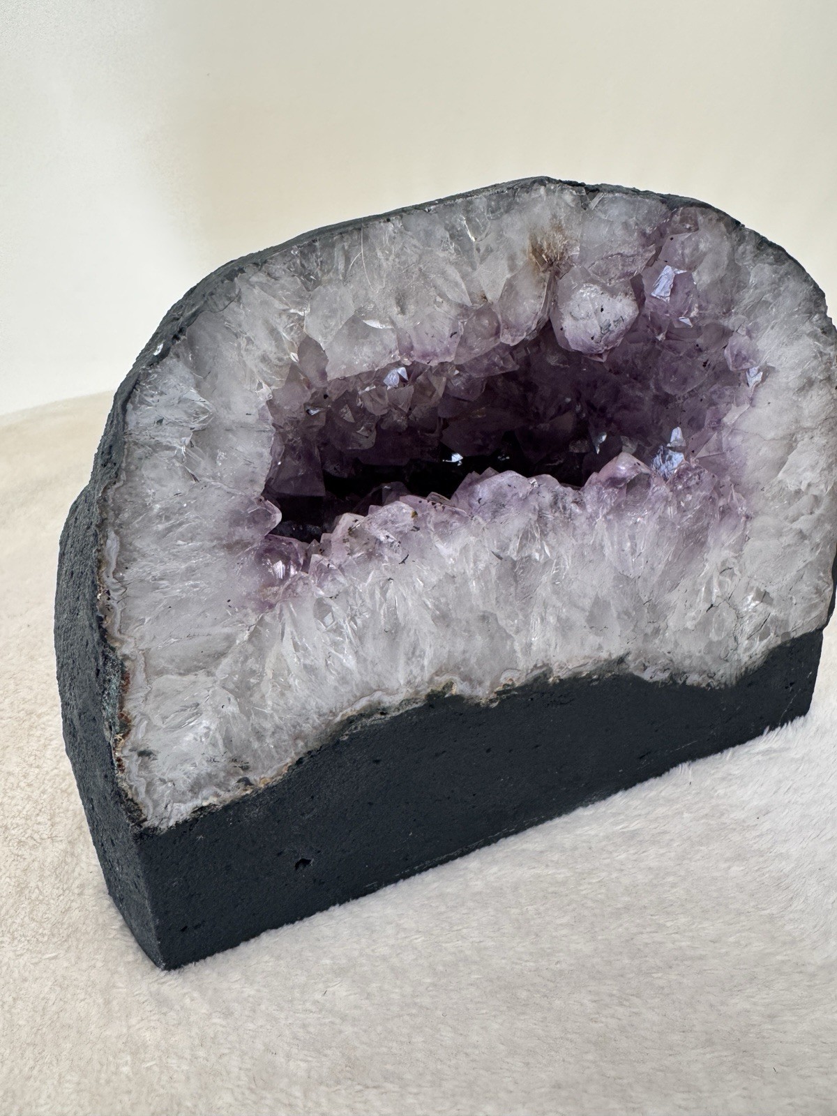 Large Amethyst Crystal 10 Pound Geode Cave Cluster Specimen Cut Base 10 lb