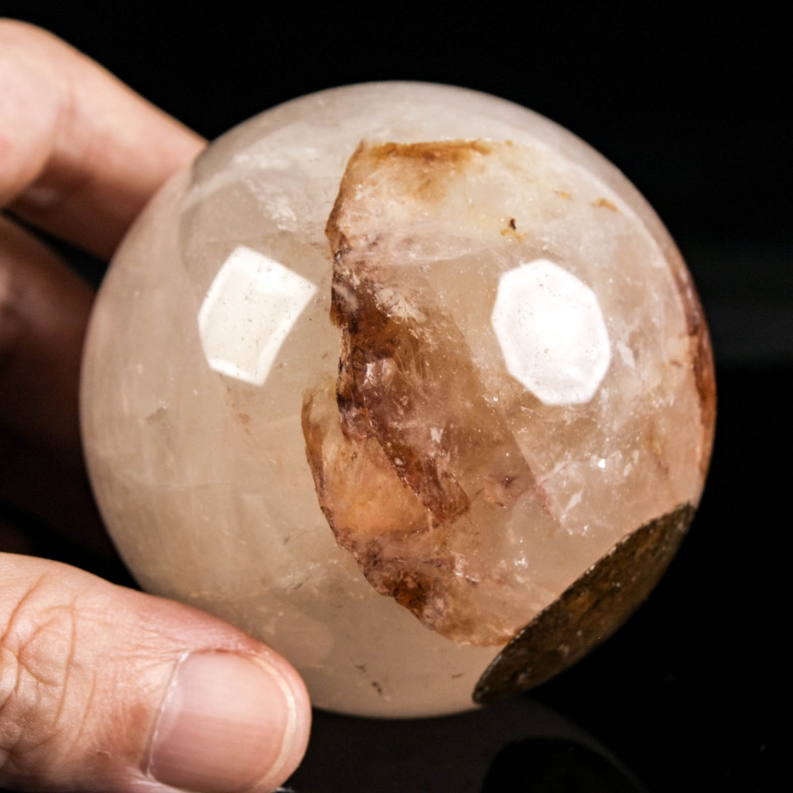 2.5″ 13.05oz Fire Quartz Sphere Natural Hematoid Quartz Crystal Ball Specimen