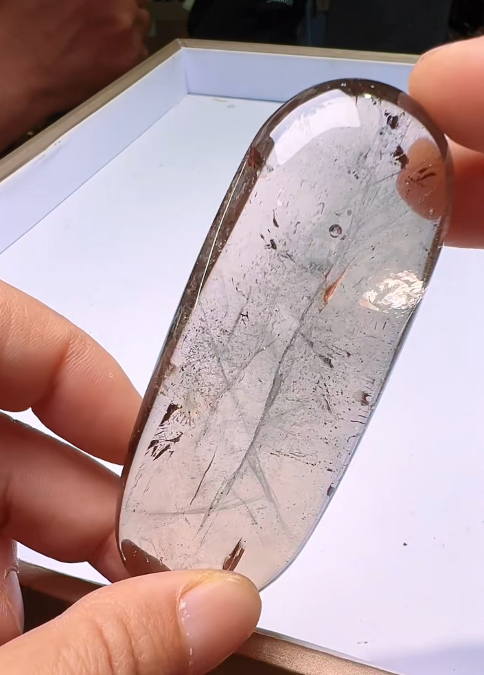 85*34*21mm Natural Enhydro Quartz Crystal Moving Water Drop Reiki Heal Specimens