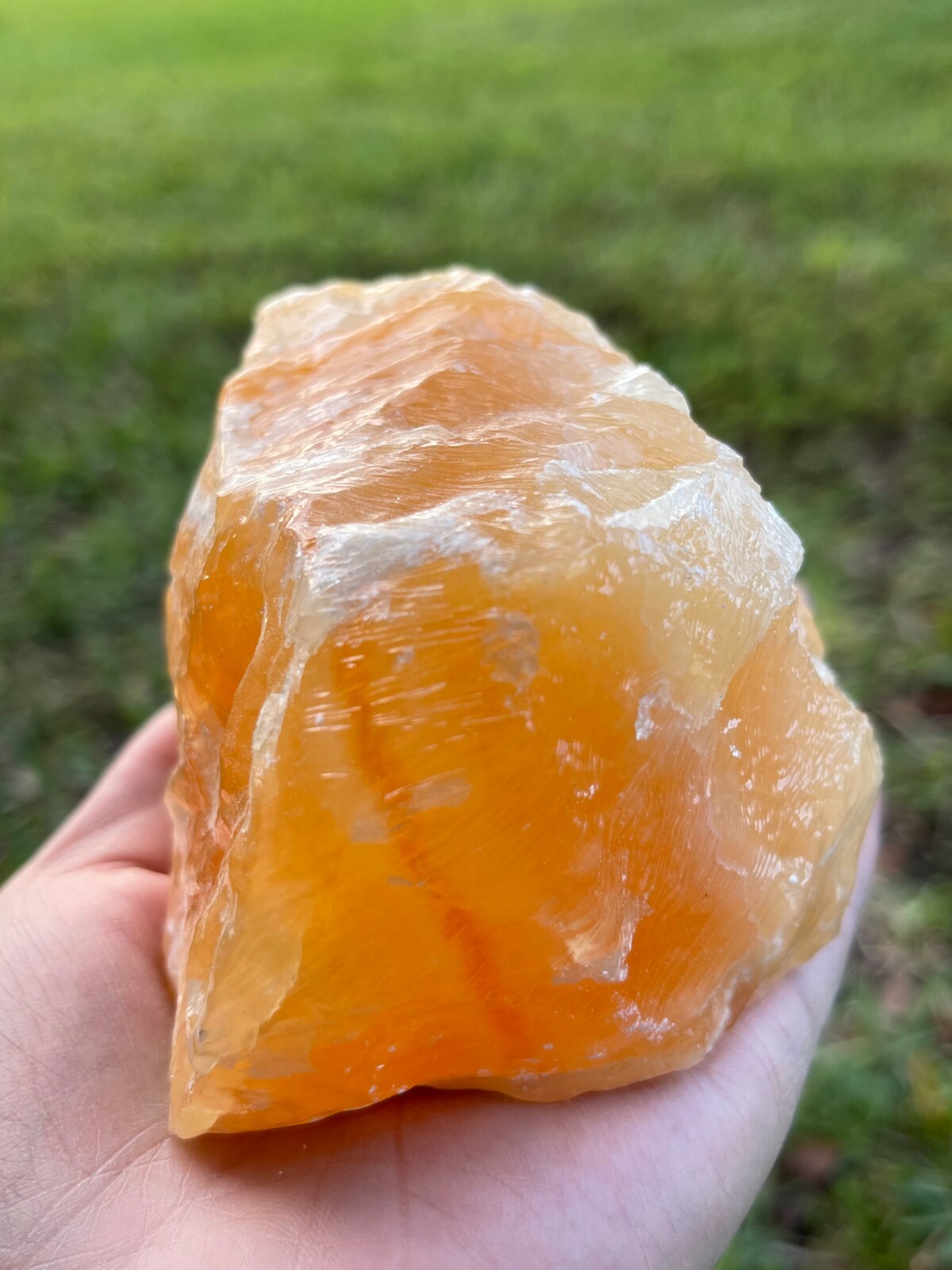 Extra Large Orange Calcite Rough Stones, 3″ – 5″ Raw Calcite Orange Natural