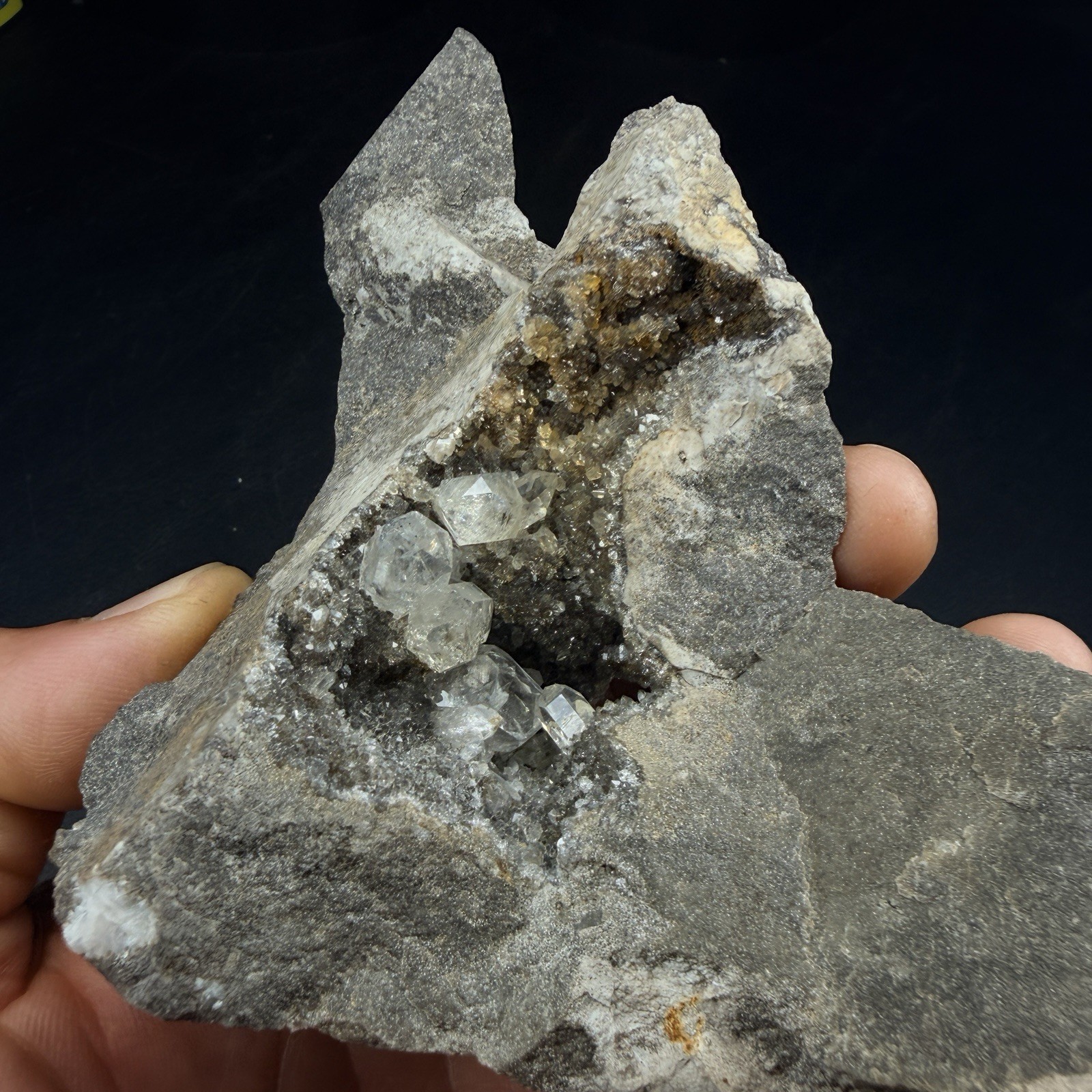 Herkimer Diamond Quartz Crystals on Druse Vug Matrix / New York *VIDEO*
